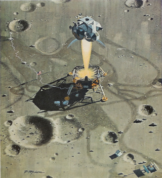 Illustration for article titled Lunar Dreams: 40 Classic Moon Exploration Paintings